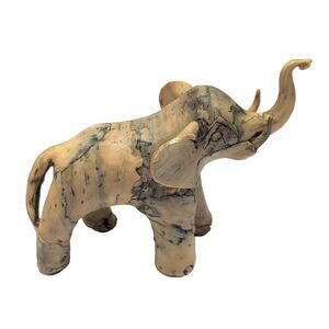 Elephant Figurine‎ Statue Trunk Up Marbleize Crushed Oyster Shell Philippines